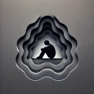 Anksiyete yaşayan siya silüet