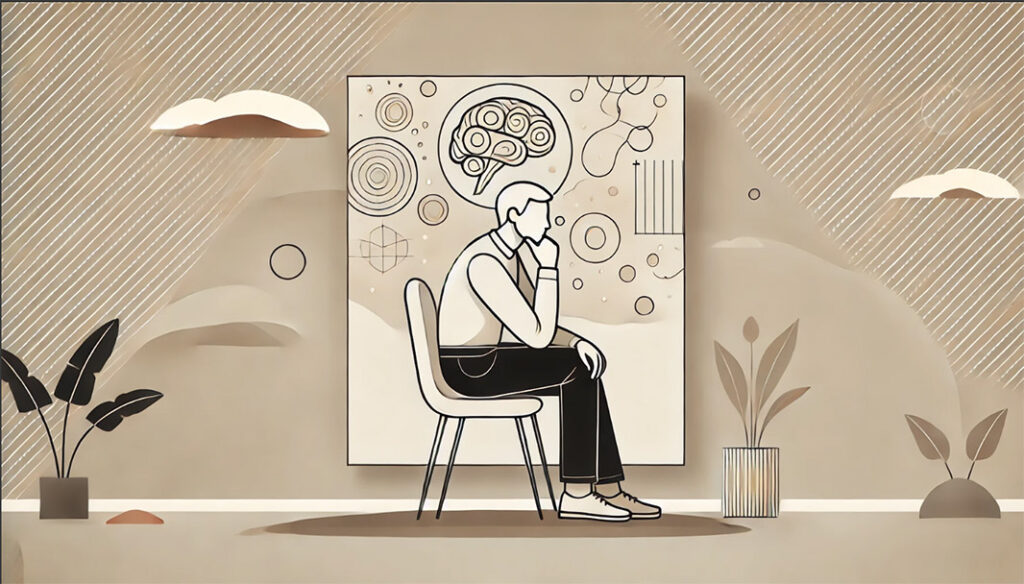 Düşünen bir insanı imgeleyen çizim